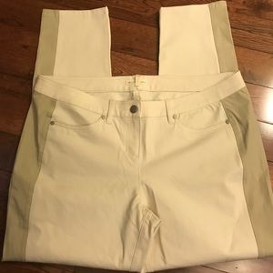 Eileen Fisher Tuxedo Stripe Pants Bone size L NEW